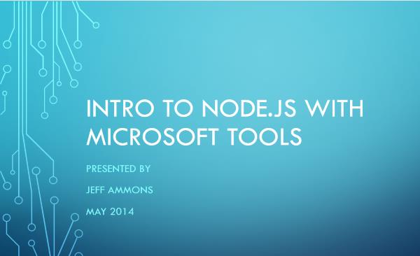 Intro To Node.js With Microsoft Tools